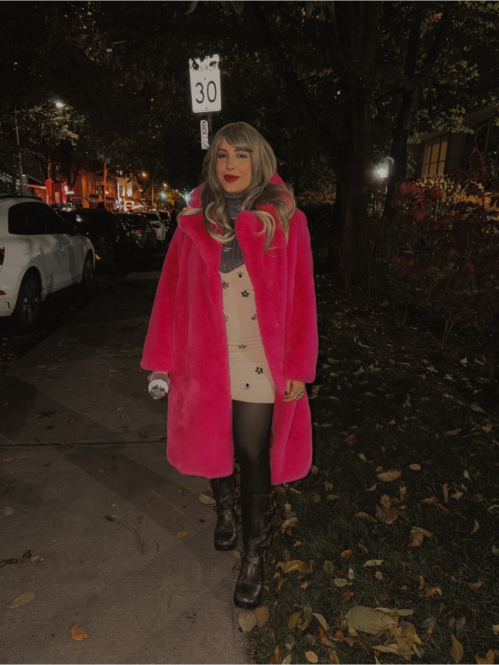 Noize Women's Bright Pink Faux Fur Coat - Stylish Winter Outerwear M size